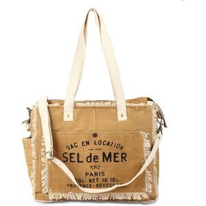 SEL de MER Upcycled Large Canvas Crossbody/shoulder Bag for women with removable